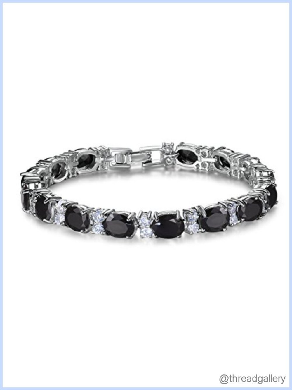 Cubic Zirconia Silver Tone Chain Link Bracelet 7 Inch Wedding Bridal Gift